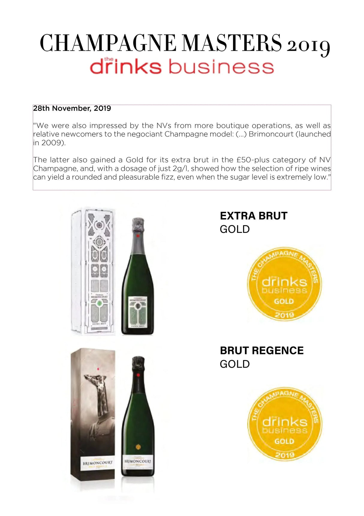 Champagne BRIMONCOURT - Extra Brut Grand Cru