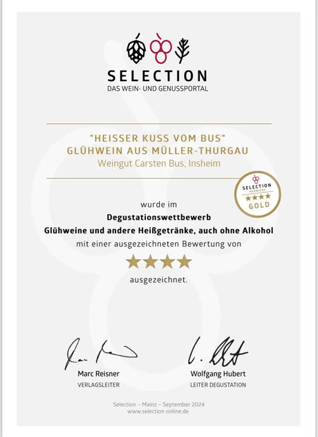 Weingut Bus - Glühwein - Heißer Kuss - WEISS - Weinagentur BELY